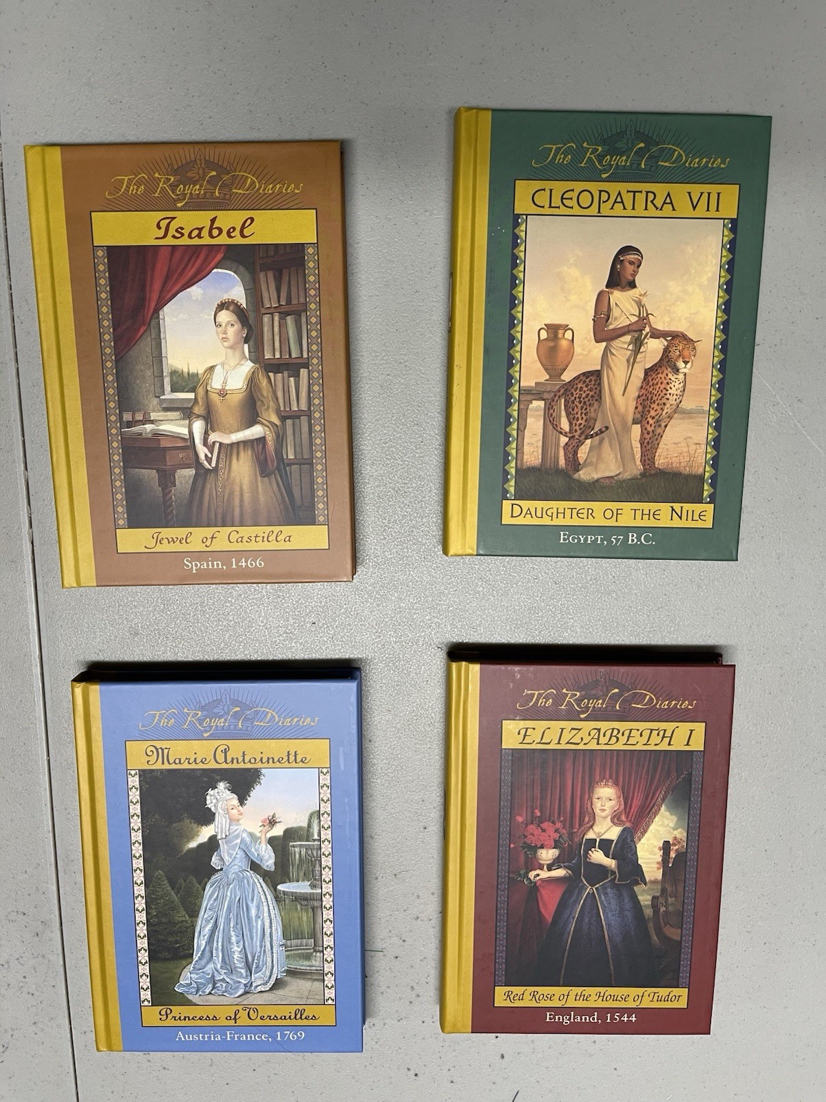 BOXED SET 4 Royal Diaries Elizabeth I Marie Antoinette Isabel Cleopatra HC Books