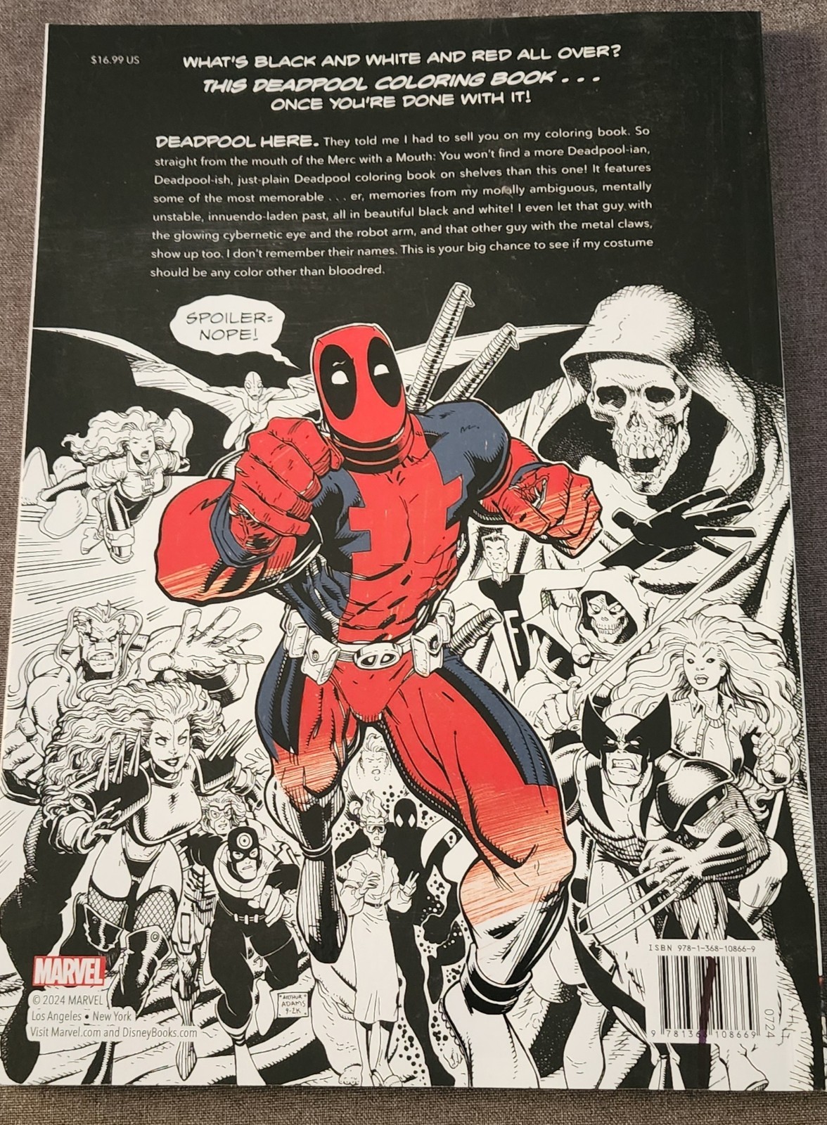 Marvel Deadpool Official Coloring Book New 2024 Super Heroes Weapons Fighting