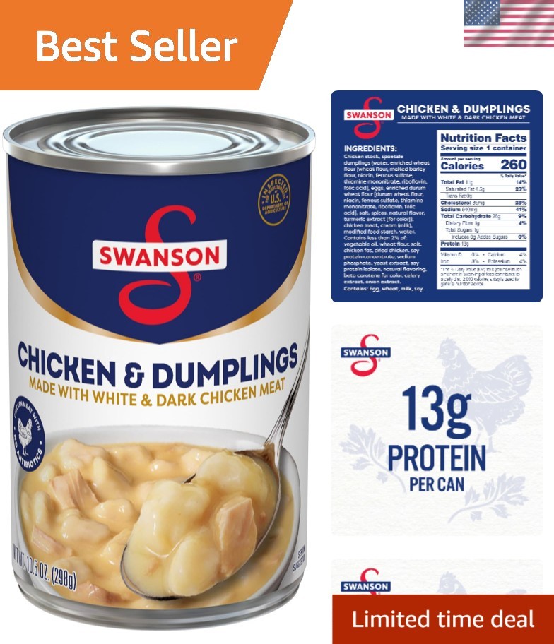 Swanson Chicken & Dumplings with Spaetzle Dumplings, No Antibiotics – 10.5 oz