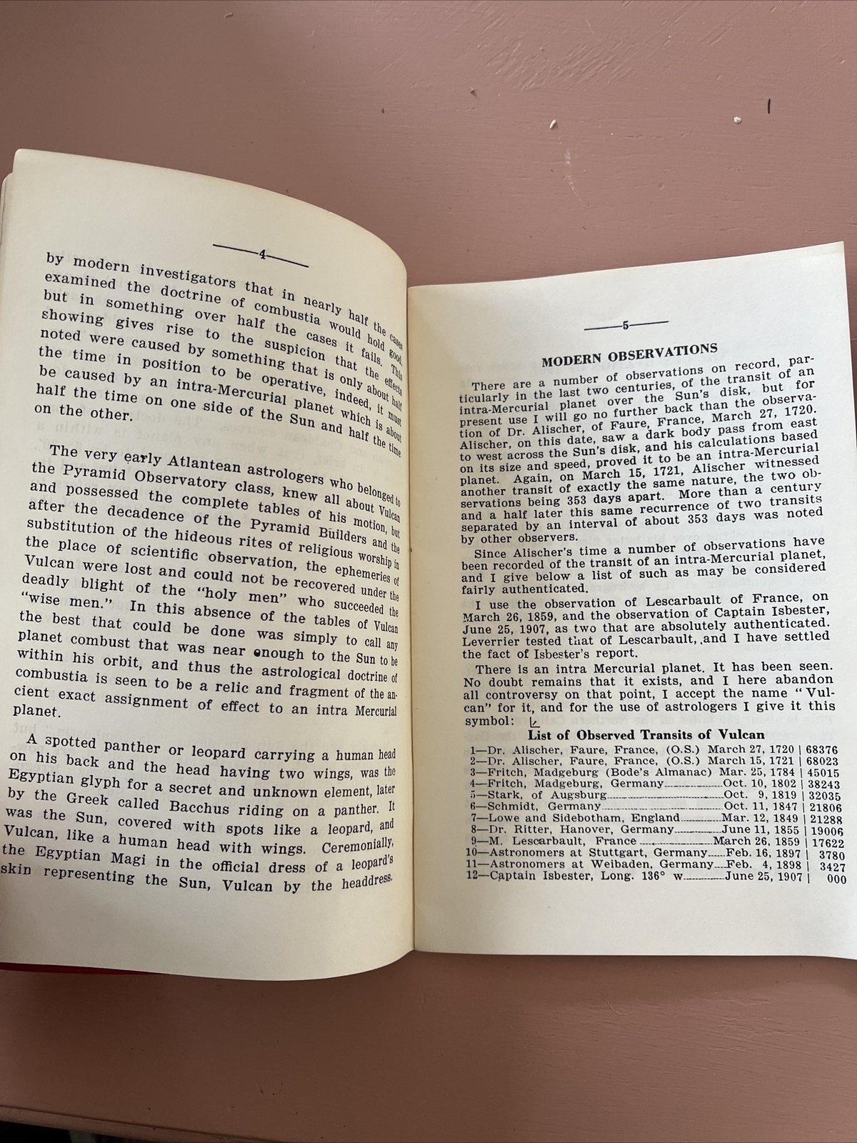 The Planet Vulcan History Nature Tables L.H. Weston Astrology Occult Pamphlet