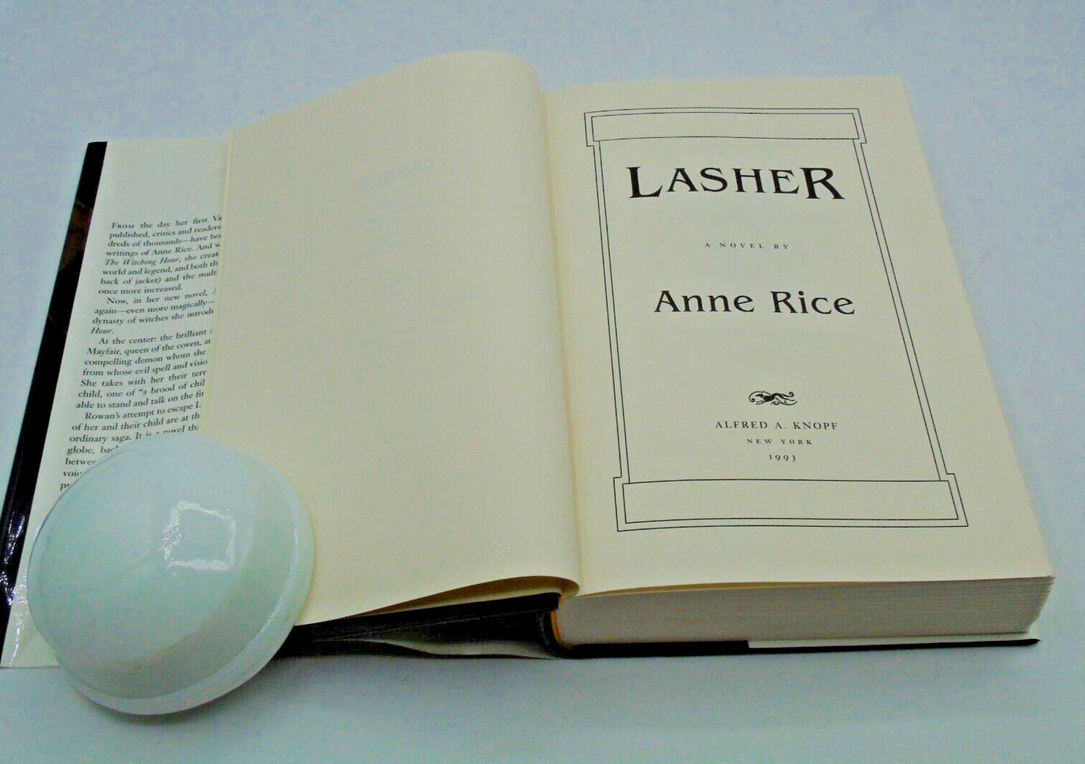 Lasher By Anne Rice First Edition Hardcover Book with Dust Jacket 1993